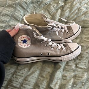 Light grey converse high tops